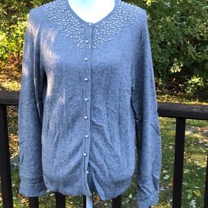 Allegory Large grey Embellished cashmere cardigan